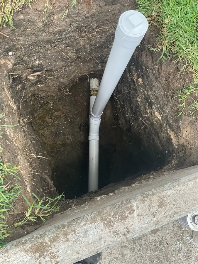 New PVC sewer cleanout installed by Rapid Plumbing